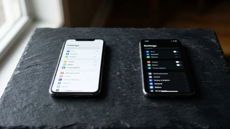 Dua HP Android berdampingan menunjukkan perbandingan tampilan terang dan cara aktifkan dark mode Android.